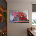 Quadro Decorativo Paisagem Arvore Vermelha Com Moldura E Vidr