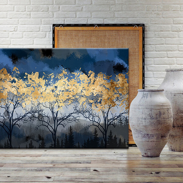 Quadro Decorativo Paisagem Aurora De Inverno - 120x60 Cm
