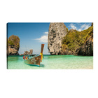 Quadro Decorativo Paisagem Barco Tailandia 55x100cm