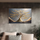 Quadro Decorativo Paisagem Beleza Efêmera Com Moldura Prata -