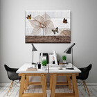 Quadro Decorativo Paisagem Borboletas Lineares - 180x135 Cm