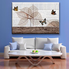 Quadro Decorativo Paisagem Borboletas Lineares - 200x100 Cm