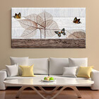 Quadro Decorativo Paisagem Borboletas Lineares - 200x100 Cm