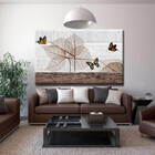 Quadro Decorativo Paisagem Borboletas Lineares - 200x120 Cm