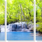 Quadro Decorativo Paisagem Cachoeira Com Rio 3 Peças