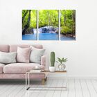 Quadro Decorativo Paisagem Cachoeira Com Rio 3 Peças