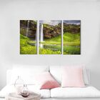 Quadro Decorativo Paisagem Cachoeira Com Rio 3 Peças M3
