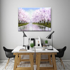 Quadro Decorativo Paisagem Caminho Entre Cerejeiras - 150x80