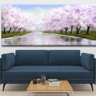 Quadro Decorativo Paisagem Caminho Entre Cerejeiras - 180x100