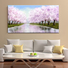Quadro Decorativo Paisagem Caminho Entre Cerejeiras - 200x120