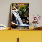 Quadro Decorativo Paisagem Cascating Com Moldura Dourada - 20