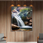 Quadro Decorativo Paisagem Cascating Com Moldura E Vidro Prat