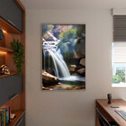 Quadro Decorativo Paisagem Cascating Com Moldura E Vidro Prat