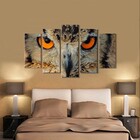 Quadro Decorativo Paisagem Coruja Para Quartos E Salas 5 Peças