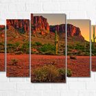 Quadro Decorativo Paisagem Deserto Por Do Sol 5 Peças