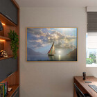 Quadro Decorativo Paisagem Destino Oceânico Com Moldura E Vid