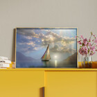 Quadro Decorativo Paisagem Destino Oceânico Com Moldura E Vid