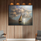 Quadro Decorativo Paisagem Destino Oceânico Com Moldura Preto