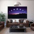 Quadro Decorativo Paisagem Fases Lunar - 150x80cm