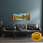 Quadro Decorativo Paisagem Floresta Colorida Céu Azul Sala