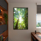Quadro Decorativo Paisagem Floresta Tropical Com Moldura E Vi