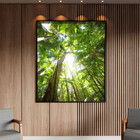 Quadro Decorativo Paisagem Floresta Tropical Com Moldura Pret