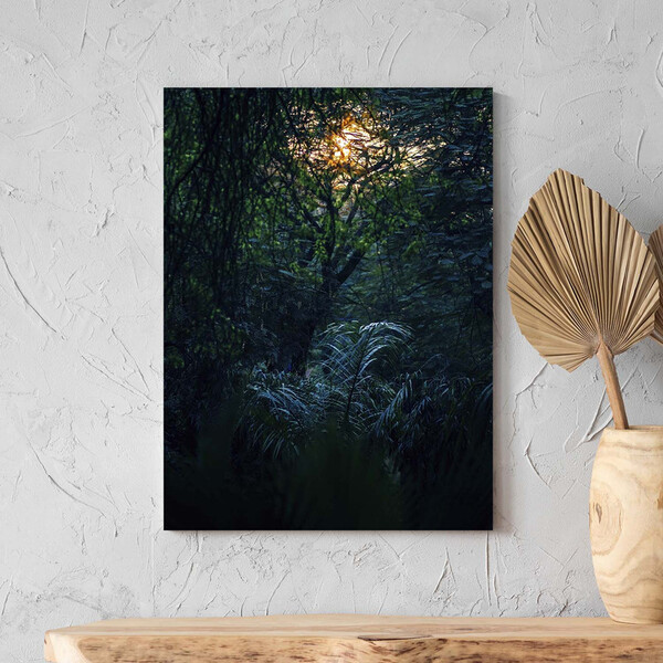 Quadro Decorativo Paisagem Folhagem Sol - 150x100 Cm