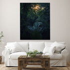 Quadro Decorativo Paisagem Folhagem Sol - 150x100 Cm