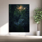 Quadro Decorativo Paisagem Folhagem Sol - 150x80 Cm