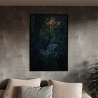 Quadro Decorativo Paisagem Folhagem Sol Com Moldura Preto - 2