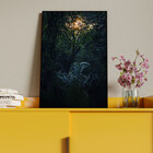 Quadro Decorativo Paisagem Folhagem Sol Com Moldura Preto - 2
