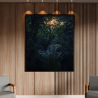 Quadro Decorativo Paisagem Folhagem Sol Com Moldura Preto - 2