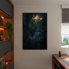 Quadro Decorativo Paisagem Folhagem Sol Com Moldura Preto - 2