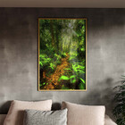 Quadro Decorativo Paisagem Forest Trail Com Moldura Dourada -
