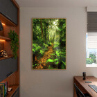 Quadro Decorativo Paisagem Forest Trail Com Moldura Dourada -