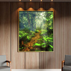 Quadro Decorativo Paisagem Forest Trail Com Moldura E Vidro D