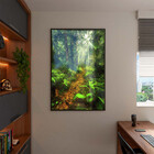Quadro Decorativo Paisagem Forest Trail Com Moldura E Vidro P