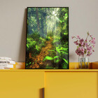 Quadro Decorativo Paisagem Forest Trail Com Moldura E Vidro P
