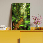 Quadro Decorativo Paisagem Forest Trail Com Moldura Prata - 1