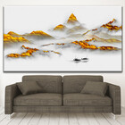 Quadro Decorativo Paisagem Gold Through The Fog - 150x100 Cm