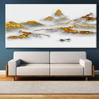 Quadro Decorativo Paisagem Gold Through The Fog - 150x100 Cm