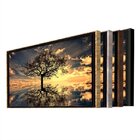 Quadro Decorativo Paisagem Grande Árvore Da Vida Com Moldura