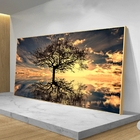 Quadro Decorativo Paisagem Grande Árvore Da Vida Com Moldura