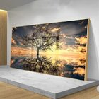 Quadro Decorativo Paisagem Grande Árvore Da Vida Com Moldura