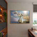 Quadro Decorativo Paisagem Horizontes Marítimos Com Moldura E