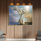 Quadro Decorativo Paisagem Horizontes Marítimos Com Moldura E