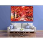 Quadro Decorativo Paisagem Jardim Vermelho - 200x100cm