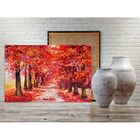 Quadro Decorativo Paisagem Jardim Vermelho - 200x100cm