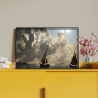 Quadro Decorativo Paisagem Jornada Aquática Com Moldura Preto