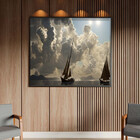 Quadro Decorativo Paisagem Jornada Aquática Com Moldura Preto